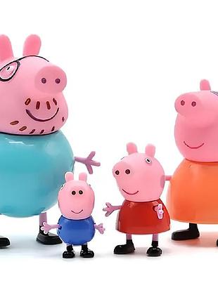 Набор фигурок свинка пеппа resteq, игрушки peppa pig, фигурки свинка пеппа и семья, игровые фигурки для детей