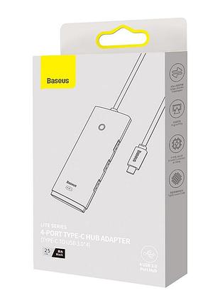 Usb-хаб baseus lite series 4-port type-c hub adapter (type-c to usb 3.0*4) 25cm - black 2