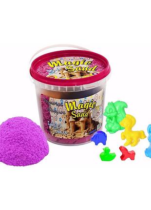 Кинетический песок strateg magic sand розовый в ведре 1 кг (372-3) 3832945