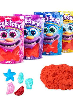 Кинетический песок strateg magic sand в пакете 39403-6 красный, 0,500 кг 4695193