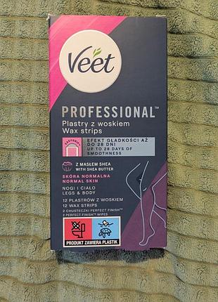 Воскові смужки veet professional для депіляції