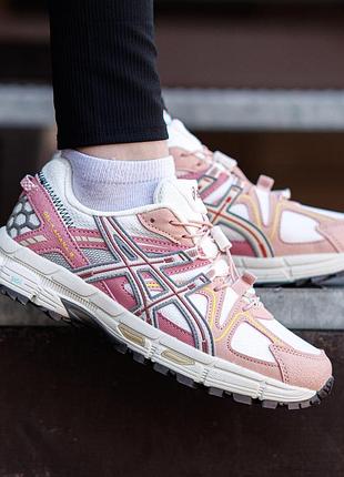 Женские ежедневные кроссовки asics gel kahana 8 розовые на лето повседневные удобные из сеточки и текстиля весенние ассикс гель кахана