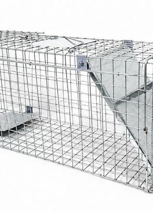Живоловка 70×26×20 см, пастка на куниць, ласок, щурів та котів, оцинкована сталь