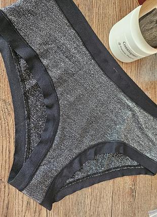 Чорні трусики чіки з шимером victorias secret