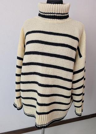 Стильный джемпер свитер свитер женский новый ручная работа handmade в полоску