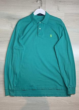 Чоловічий котоновий лонгслів polo ralph lauren оригінал чудовий м’який преміальний класичний брендований реглан розмір m–l / ua 48–50