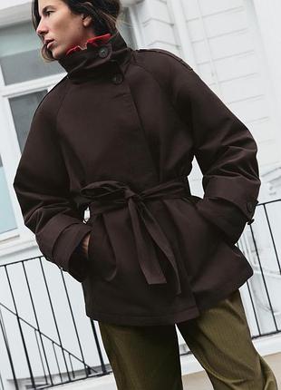Пальто жіноче коричневе zara new