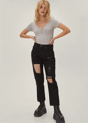 Черные джинсы nasty gal брюки с рваностями