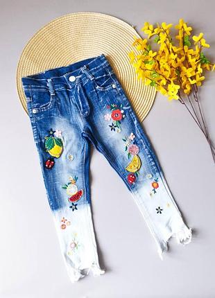 Джинсы для девочек flowers 3739, размер 86