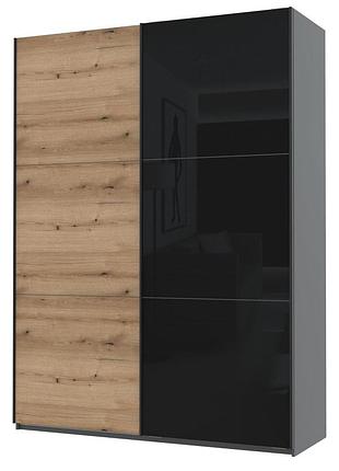 Шафа купе doros g-caiser антрацит/дуб евок 1 дсп / 1 скло / 3 частини 180х60х240 (42005869)