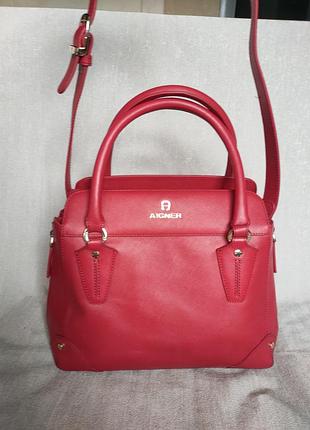 Кожаная сумка aigner / оригинал / saffiano кожа
