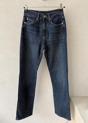 Джинси massimo dutti straight fit high waist, сині, р. 34 / xs