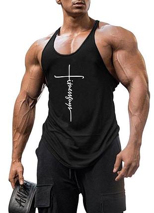 Майка мужская для бодибилдинга "fitness gym" черная 2xl