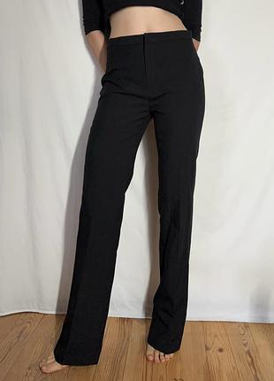 Класичні чорні прямі штани zara basic висока посадка т4