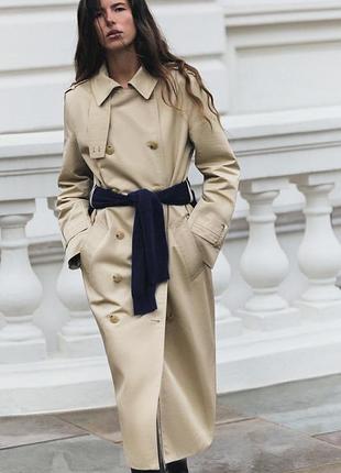 Тренч жіночий бежевий з паском zara new