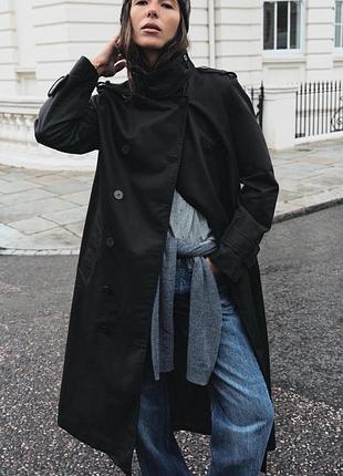 Тренч жіночий чорний zara new