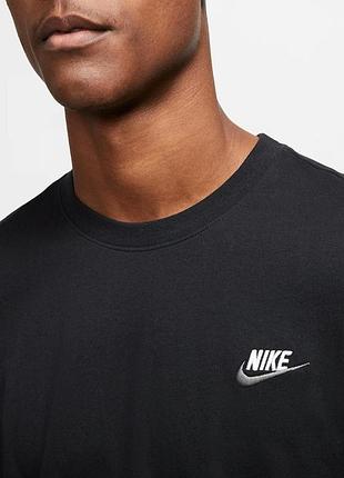 Мужская футболка nike черная xl оригинал nike sportswear club 100% хлопок