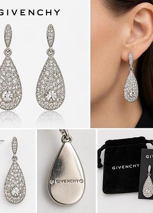 Сережки givenchy краплі зі стразами