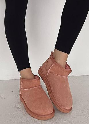 Жіночі ugg ultra mini pink suede 3