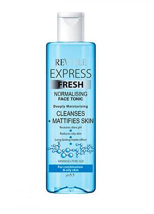 Освіжаючий тонік для жирної шкіри обличчя revuele express tonic, 250 мл daily skin care