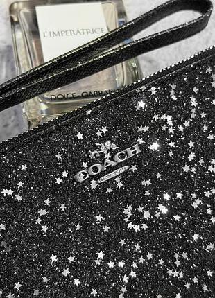 Клатч кошелек coach wristler with star glitter 3