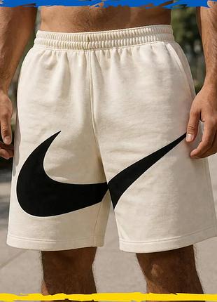 Шорты nike big swoosh. шорты найк биг свуш теплый-белый большой лого. шорты спортивные, повседневные s