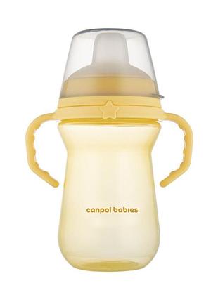 Canpol babies кружка тренувальна з силіконовим носиком firstcup 250 мл - жовта 6 міс +