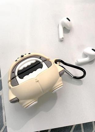 Силиконовый 3d чехол для наушников apple airpods pro 1/2 shark