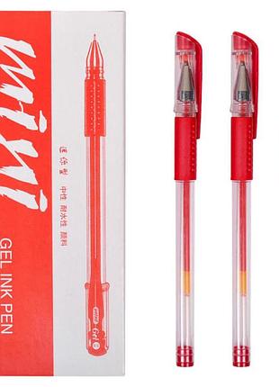 Ручка гелевая красная 168/102(red) длина ручки 15 см, толщина линии письма 0,5 мм