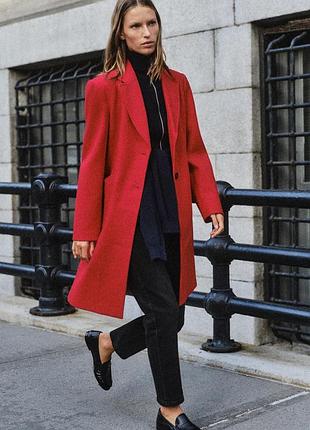 Пальто жіноче червоне софт zara new 4