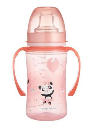Кружка тренировочная canpol babies easystart 240 мл -sweet fun розовая 6 мес+