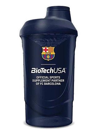 Шейкер biotech fc barcelona shaker, 600 мл - blue
