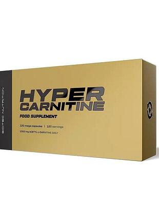 Ацетил l-карнитин scitec nutrition hyper carnitine, 120 капсул - срок 08.26