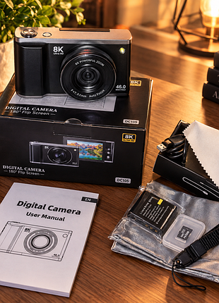 Компактный цифровой фотоаппарат 8k 96mp с wi-fi и селфи экраном