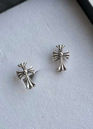 Сережки-пусети chrome hearts cross studs