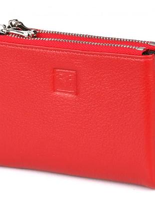 Кошелек женский на магните натуральная кожа 9949-1806 red/black