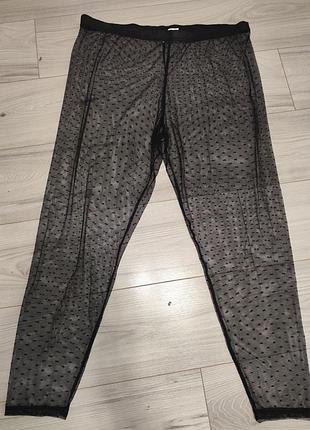 Прозрачные черные брюки в сетку shein curve, размер 4xl (наш 56-58