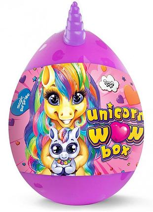Набір для творчості в яйці "unicorn wow box" uwb-01-01u для дівчаток фіолетовий