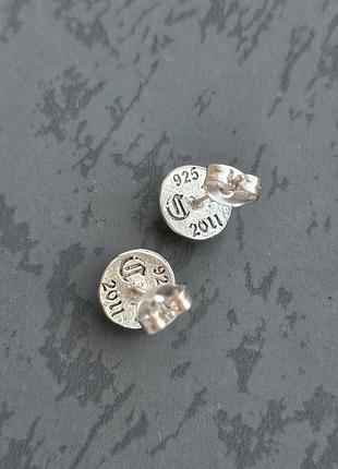 Сережки silver chrome hearts mini gothic blossom 3