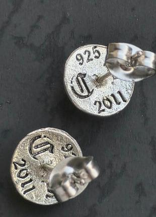Сережки silver chrome hearts mini gothic blossom 2
