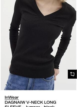 Лонгслив из хлопка в рубчик inwear р.s-м 2