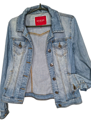 Стильная приталенная джинсовая куртка guess los angeles оригинал размер m