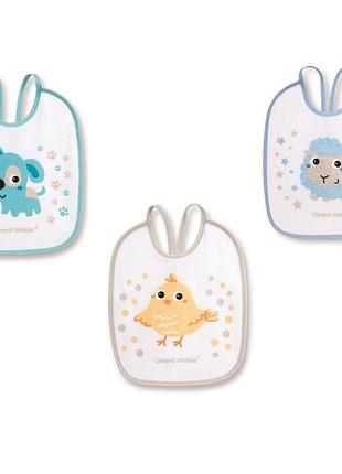 Слюнявчик хлопково-цератковый 3 шт. canpol babies