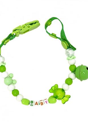 Ланцюжок для пустушки mega zayka mgz-0500(green) з дзвіночком