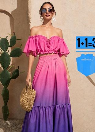 🥰 костюм градієнт спідниця + топ shein 3xl
