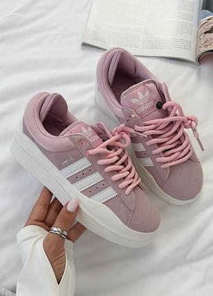 Жіночі кросівки adidas campus x bad bunny pink white