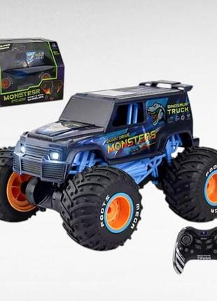 Машинка на радіокеруванні monster car джип-перевертень r-902 s чорний із синім