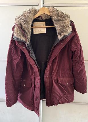 Бордова куртка pull&amp;bear