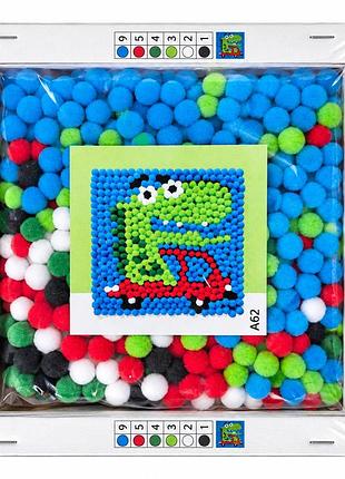 🎨 картина з помпонами — творчий набір diy ✨ аплікація крокодил 1 3