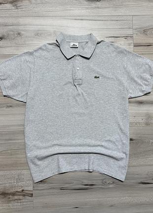 Серая премиальная футболка поло лакост lacoste pique polo, факт xl (7), оригинал